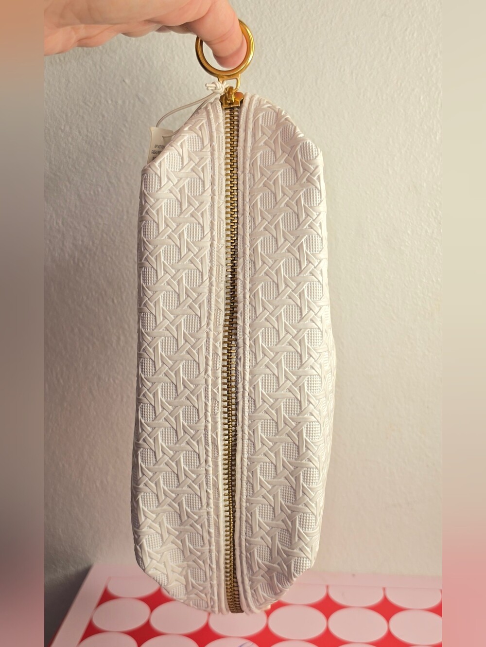 Tory Burch White Quilted Cosmetic Pouch with Gold Hardware - Picture 6 of 14